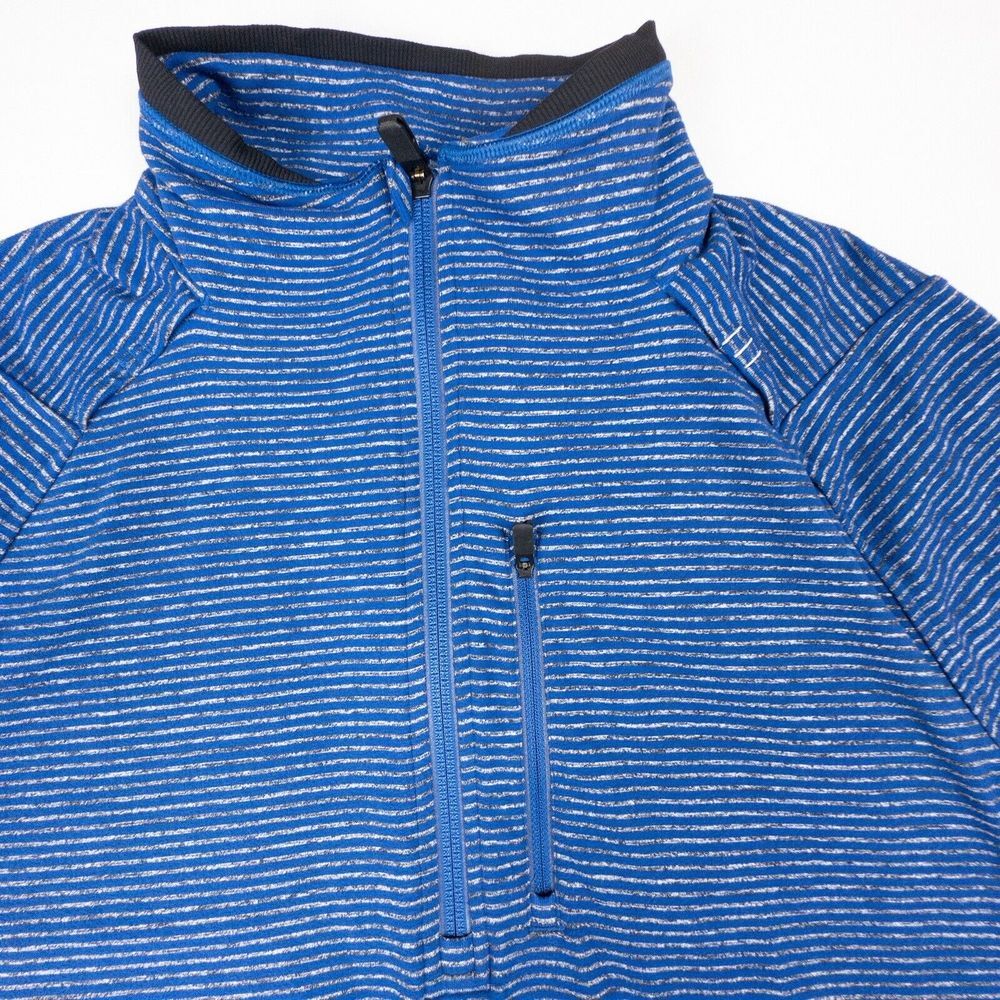 lululemon athletica Blue Striped Quarter-Zip Pullover